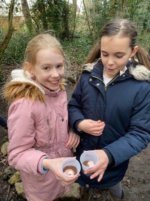 At the end of last term pupils in Year 5 were treated to a cup of hot chocolate to keep them warm during forest school. Here are some photos of Rowen class enjoying theirs, complete with marshmallows!